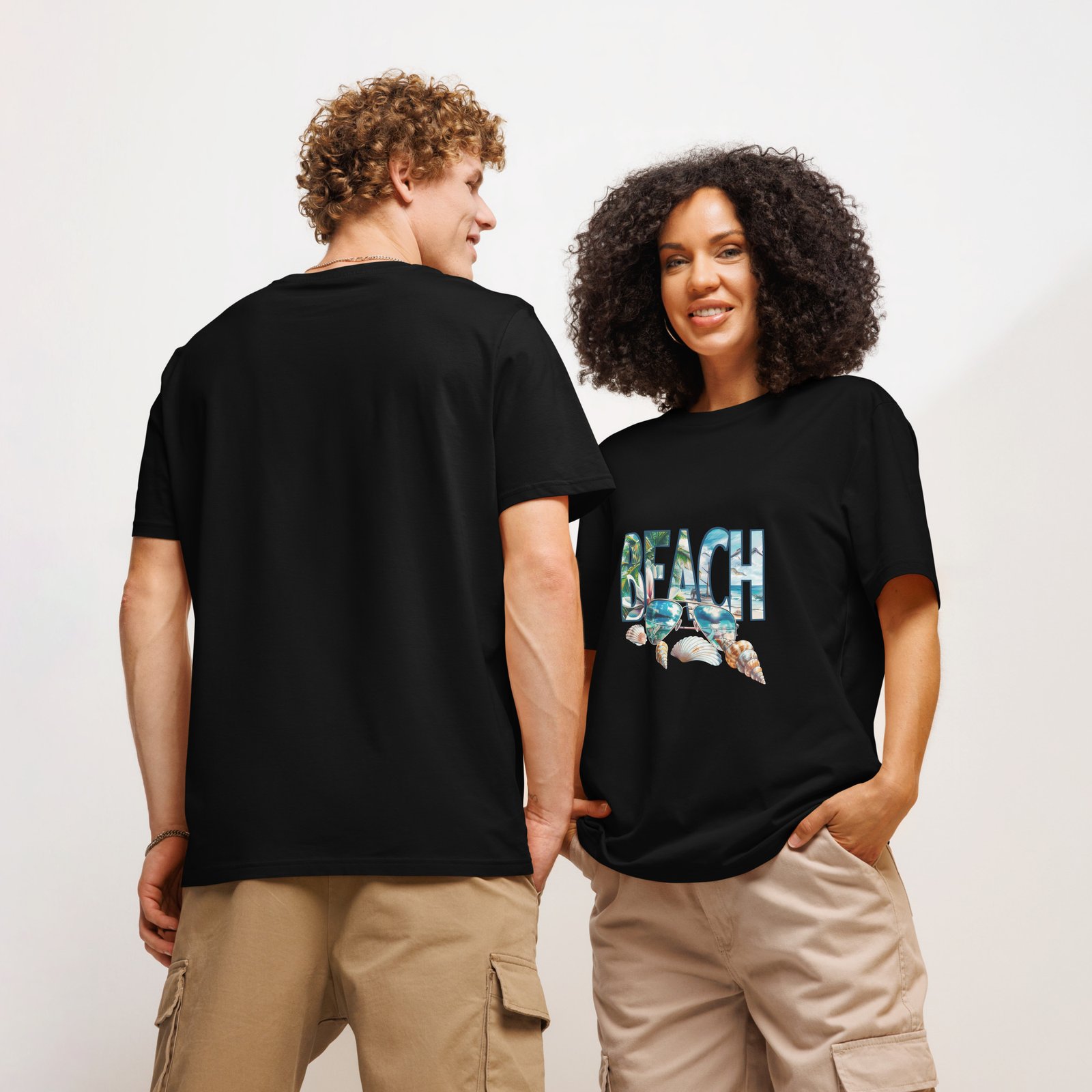 unisex organic ribbed neck t shirt black