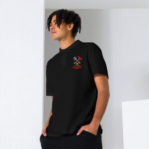 unisex pique polo shirt black